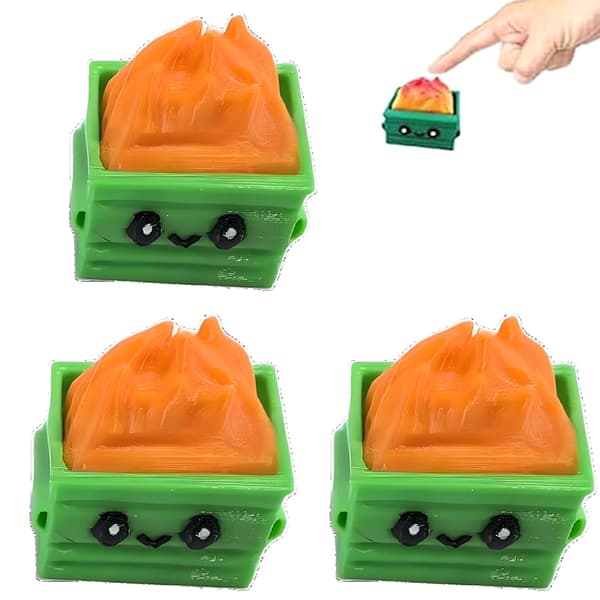 Dumpster Fire Clickie Fidget Emotionellt Stöd Kontorsbordsdeko A1