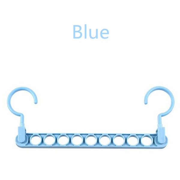 9 hullers magisk tøjbøjle multifunktion foldebøjle rotati Blue