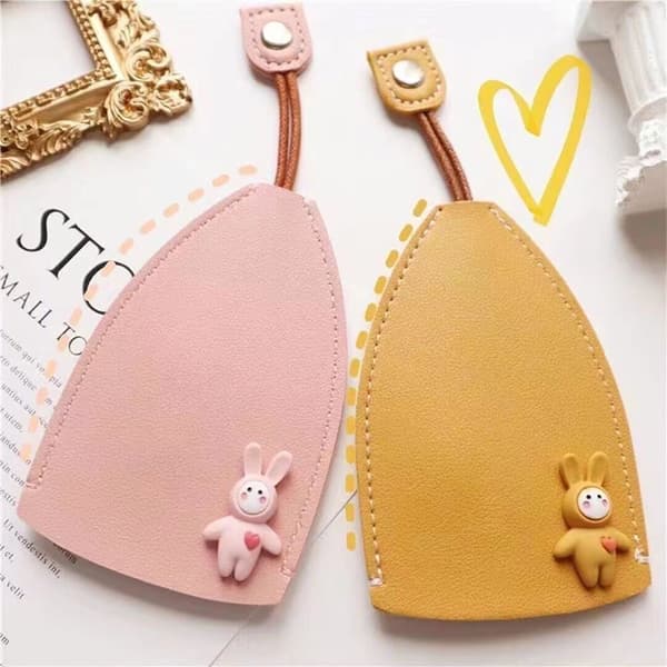 e Creative Pull Out Key Sleeve Cartoon Animal PU Læder Car Ke Red