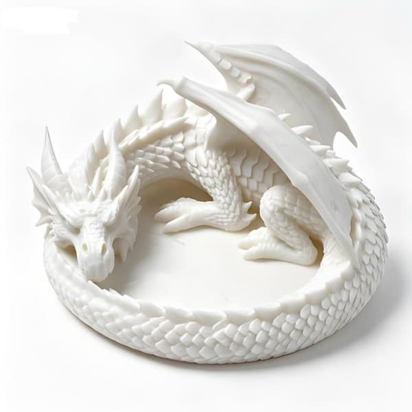 3D-printet drageformet bakke White