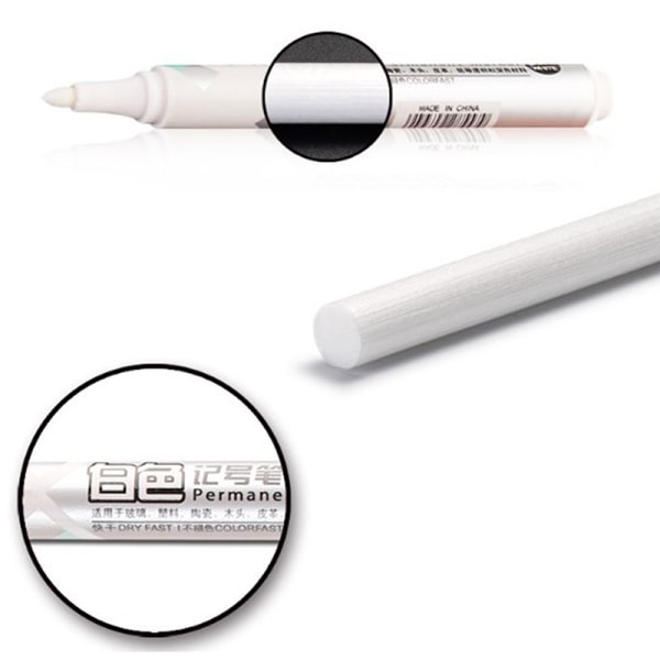 1/3 st White Marker Pen Tire Pen Waterproof Highlight Pen 1,5 mm 3PCS