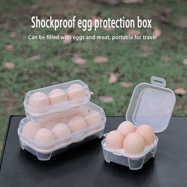 Egg Box 3/4/8 Grids Egg Holder Container For Outdoor Camping Pi 4 squares