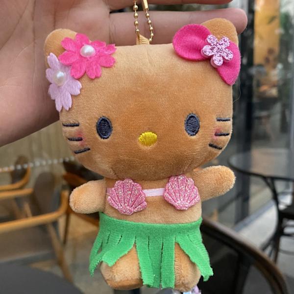 Kawaii Plush Toys nøkkelring og Hawaiian Swim Ring nøkkelring Backpa C