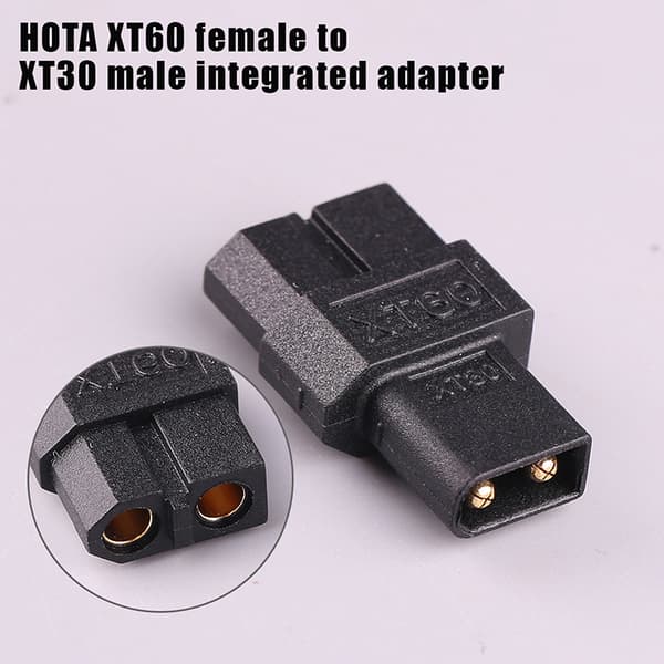 1/2 stk HOTA XT60 hunn til XT30 hann adapter for RC fly Ba 2Pcs