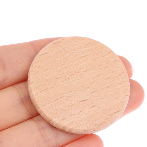 10 stk 3,8 cm runde skiver ubehandlet treskive trebiter håndverk 10pcs