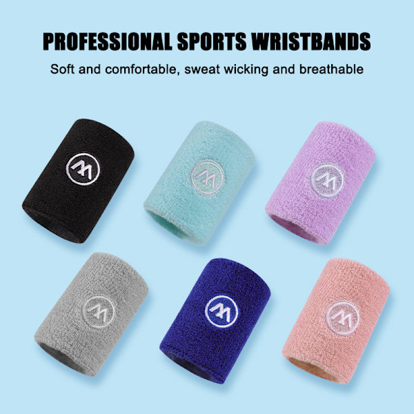 Ett par Handduk Handledsskydd Svettabsorberande Handduk Handledsskydd Ba Deep Blue a pair