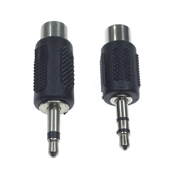 1st RCA-jackkontakt till jack 3,5 MM Mono Stereo Plug Adapter B