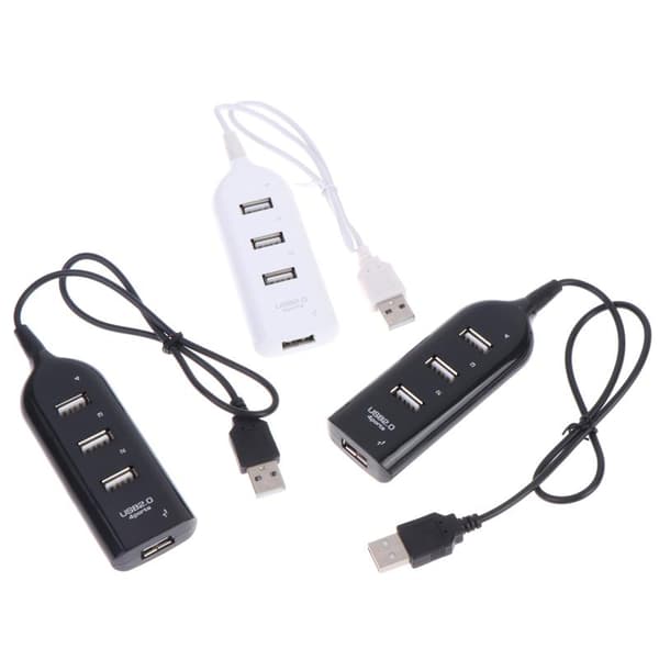 1/2/3 st 4-portars USB 2.0 Hub Splitter Höghastighetsdataöverföring E 1Pcs black