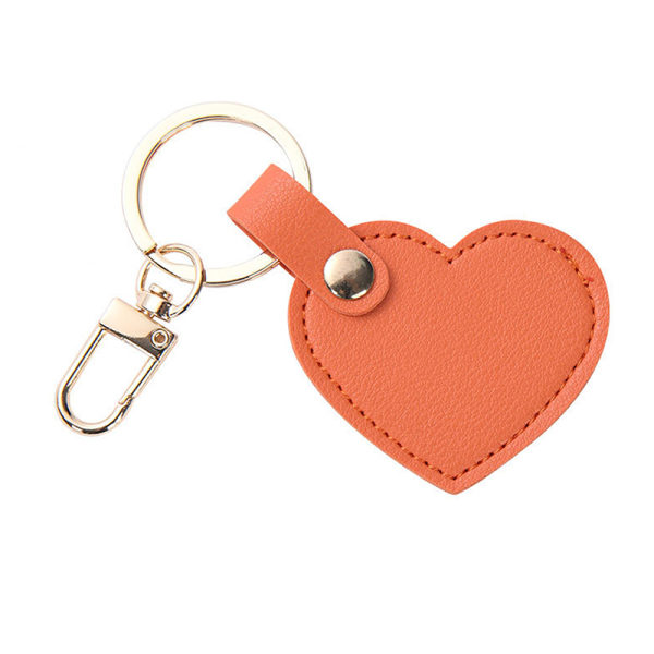 Læder hjerte nøglering Fashion læder hjerte form nøglering taske Orange