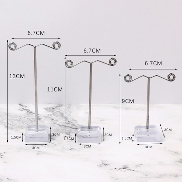 Metal smykker Display Stand Sort Klar Akryl Stud Ørering Ho Clear L