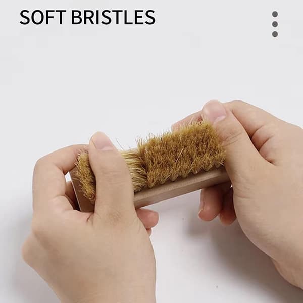 Sko børste i bøg træ til rengøring af læder sko nylon