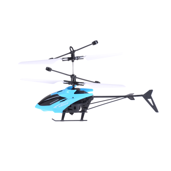 USB Charge LED RC Infraröd Induktion Helikopterflygplan Blue