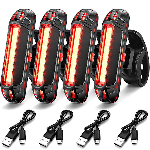 Sykkel Baklykt Vanntett Riding Baklys Led Usb Bike Cyclin Red