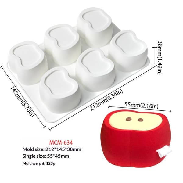 Silikonform for baking 3D fruktform sjokolade godteri såpe A1