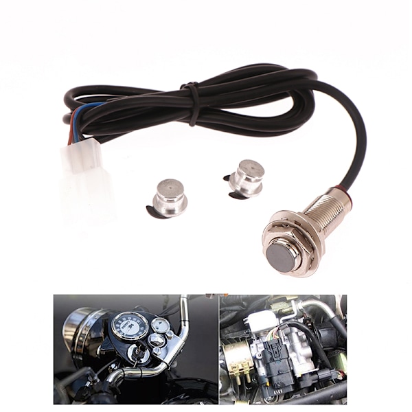 Motorsykkel Speedometer Kit Digital Kilometerteller Sensor Kabel Magnet