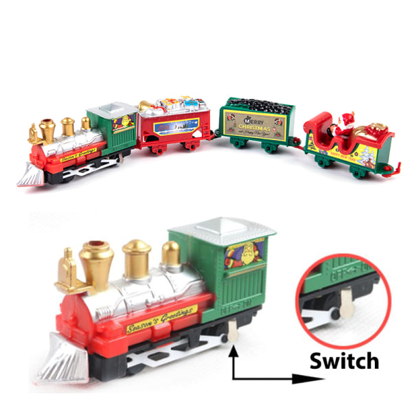 Christmas Electric Rail Car Building Block Track Toy Brick Trai