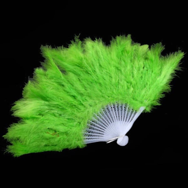 9 färger Ny kostym Bröllop Showgirl Dans Fällbar Hand Fjäder White