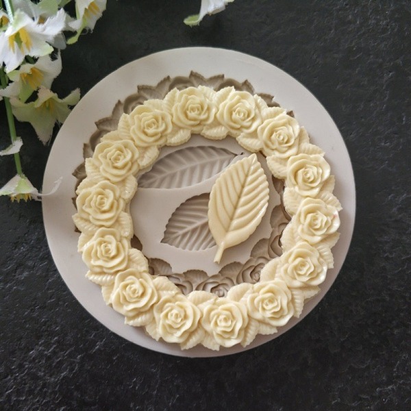 1 stk Rosettblader Silikonform Kake Diy Sjokoladeform Sukker Gray