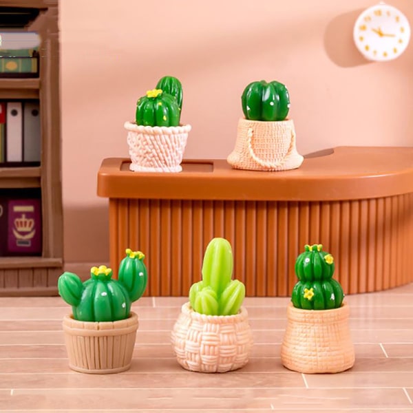 Mini Simulated Cactus Figurines Micro Landscape Desktop Car Das C