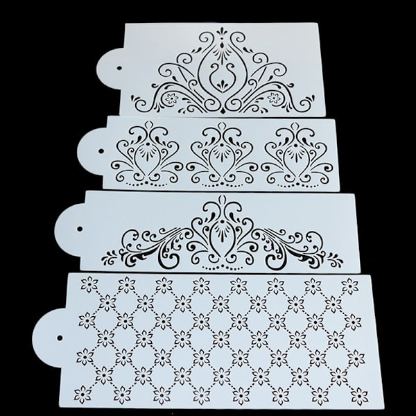 Princess Lace Cake Cupcake Stencils Fleksible Craft Stencils 4 P