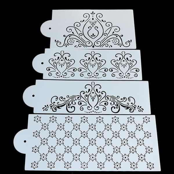 Princess Lace Cake Cupcake Stencils Flexible Craft Stencils 4 P