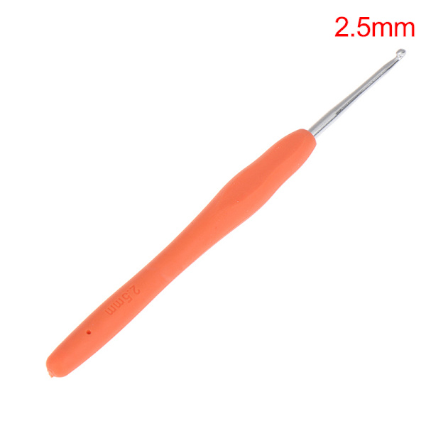1 stk 2,0-6,0 mm regnbue myk håndtak hekle gummikrok 2.5mm