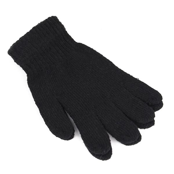 1 par sorte all-finger handsker til kvinder og mænd Uld strik håndled
