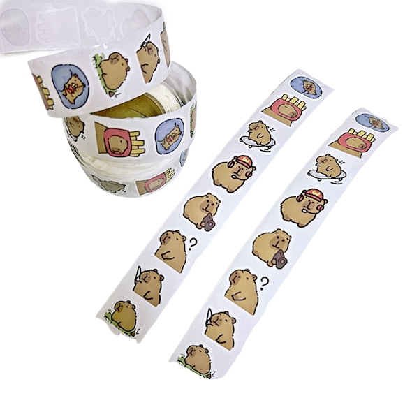 500 stk. Cartoon e Capybara klistermærke rulle til telefonhjelm bærbar computer 500pcs