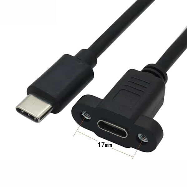 1 st. panelmonterad USB-C-förlängningskabel med skruv A3
