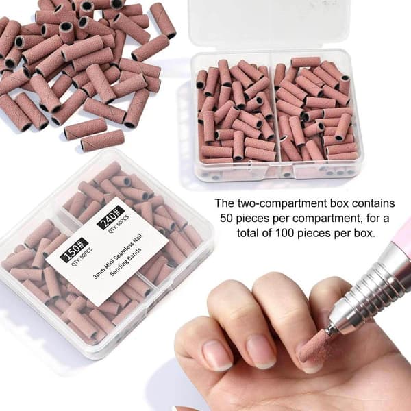 50/60/100 stk. Mini slibebånd til neglebor maskinebit manicure A1