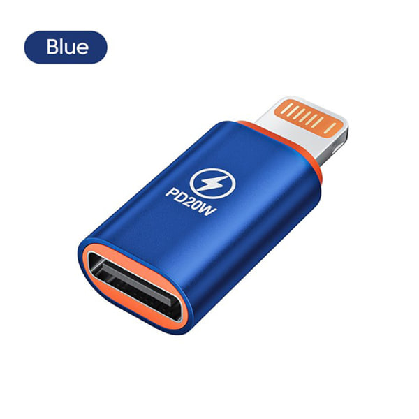 OTG-adapter for iOS hann til type c hunnkontakt 20W rask PD Blue