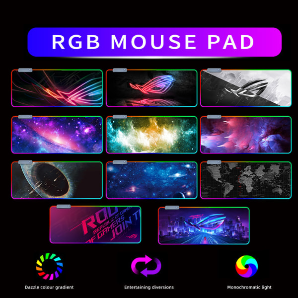RGB Galaxy Milky Way Mouse Pad Kawaii Gaming Accessories XL Car A10