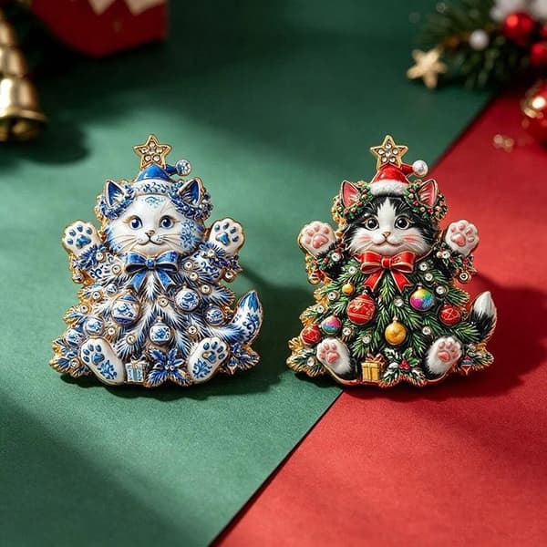 Juletema Broche Glitrende Rhinestone Til Feriebrug Chr A2