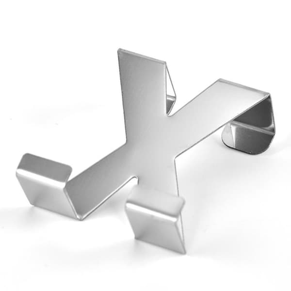 X-formet badeværelsesskab i rustfrit stål, bagkrog, knagerække Silver 5pcs