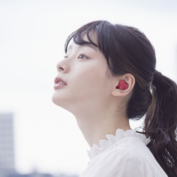 Hjerteformede In Ear trådløse Bluetooth-øretelefoner med støjrød A1