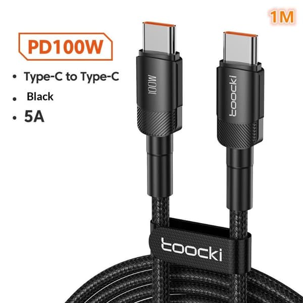 100W Type C til Type C Kabel Hurtig Opladning til Mobiltelefoner A1