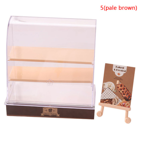 1:12 Dukkehus Miniature Kage Vitrineskab Model Håndværksindretning 5(pale brown)