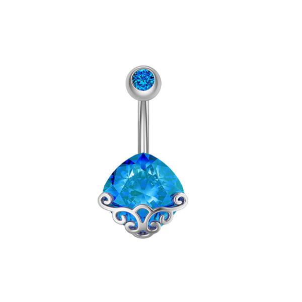 Kirurgiskt stål Crystal Belly Button Rings Zircon Heart Navel Pi D
