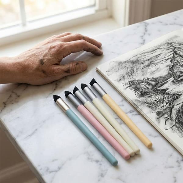 3 stk. genanvendelige svampepenne vaskbare børster til pastel Pink A2