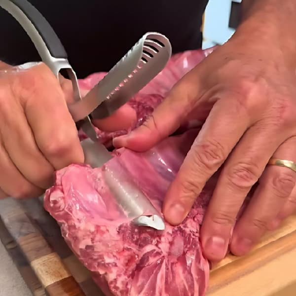 Ribbemembranfjerner i rustfritt stål BBQ Rib Skinner Med 1pc
