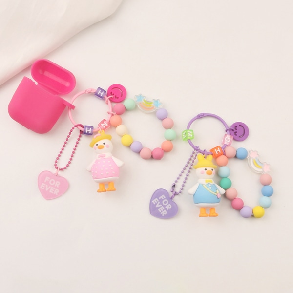 e Duck Candy Color Nøglering Smile Beads Nøglering Dame tegnebog A2