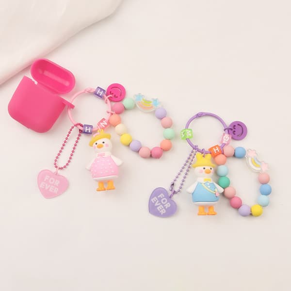 e Duck Candy Color Nøglering Smile Beads Nøglering Dame tegnebog A5