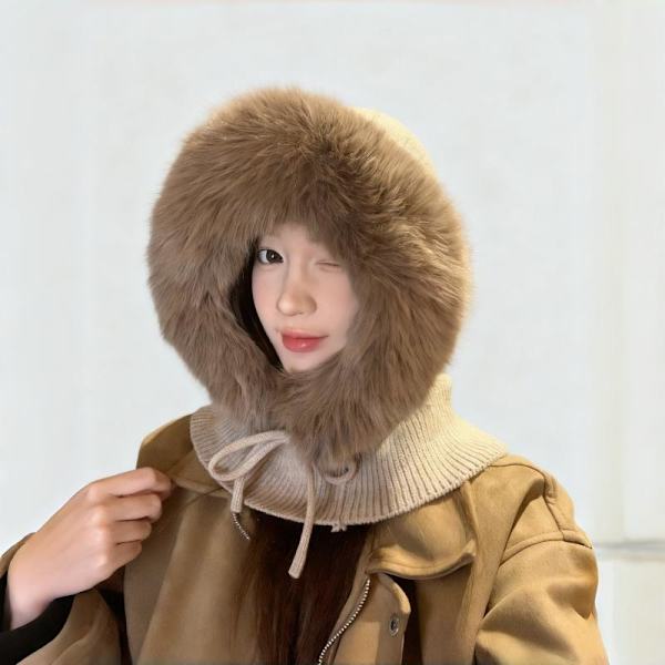 Dame Høst Vinter Polyesterfiber Strikket Lue Trendy Og Ve White