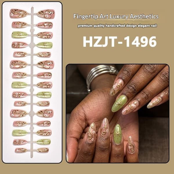 30 st Y2k Star Press On Nails Gradient Blå Fransk Stil Måne D