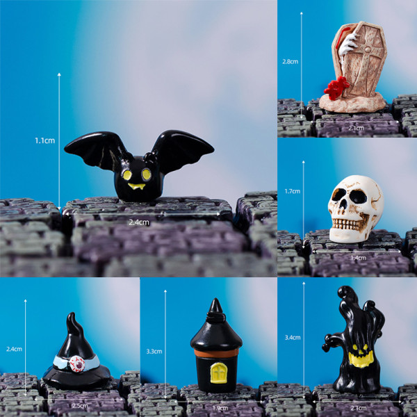 Halloween Mini Resin Craft Ornaments Mini Fairy Garden Maisema A4