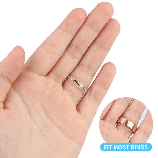 8 størrelser Invisible Clear Ring Size Adjuster Resizer Løs ring R