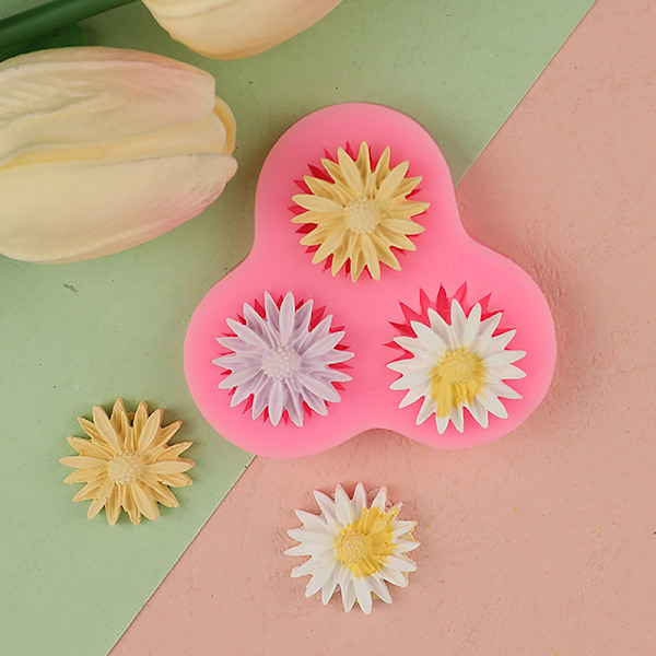 3D Daisy Flower Shape Silikonform Sjokoladekake Baking Deco E