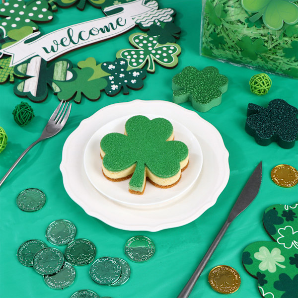 12 stk. 84\" St. Patricks Plast Rund Dug Grøn Gradient D Green