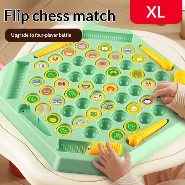 2-4 spillere Flip Chess Memory Game Brettspill Dobbeltspiller Bat C