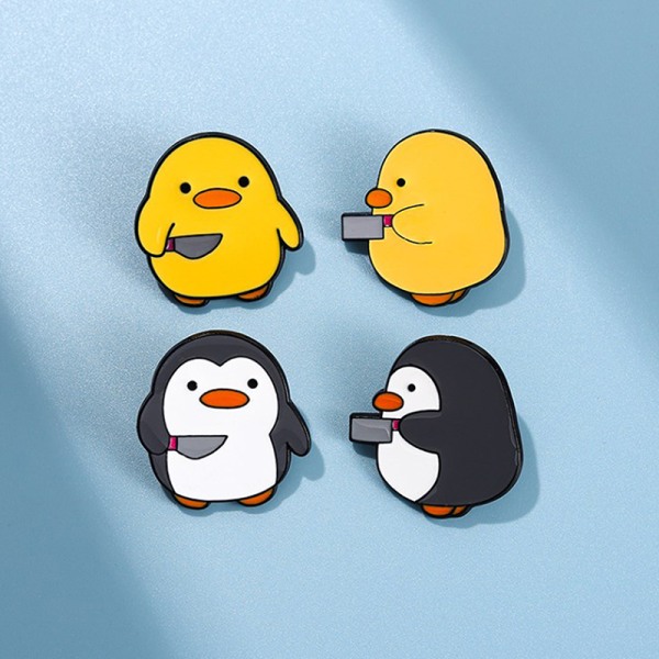 dvs. Killer Emalje Pins Chick Little Penguin Dolk Brosjer Lap A4